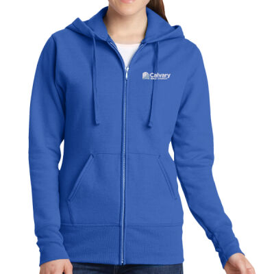 Port & Co® Women's Core Fleece Full-Zip Hooded Sweatshirt Thumbnail